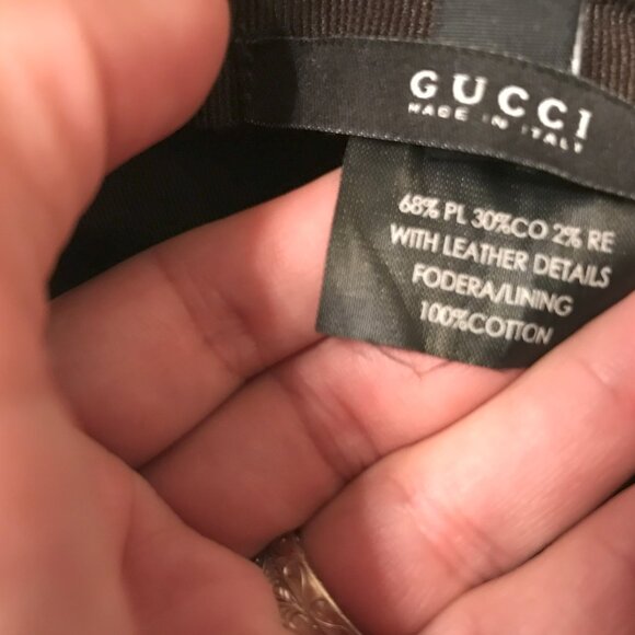 GUCCI GG canvas bucket hat w/ light blue trimmed ribbon - Picture 7 of 9